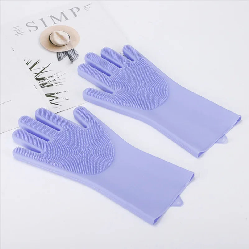 LuxePawe Silicone Dishwashing Gloves, Waterproof Magic Cleaning Gloves