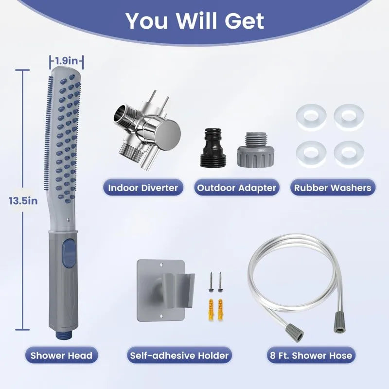 LuxePawe Dog Shower Attachment with Metal Diverter, 3 Spray Modes