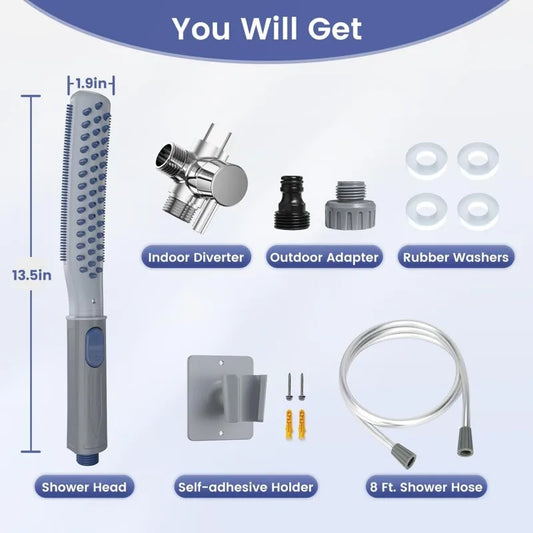 LuxePawe Dog Shower Attachment with Metal Diverter, 3 Spray Modes