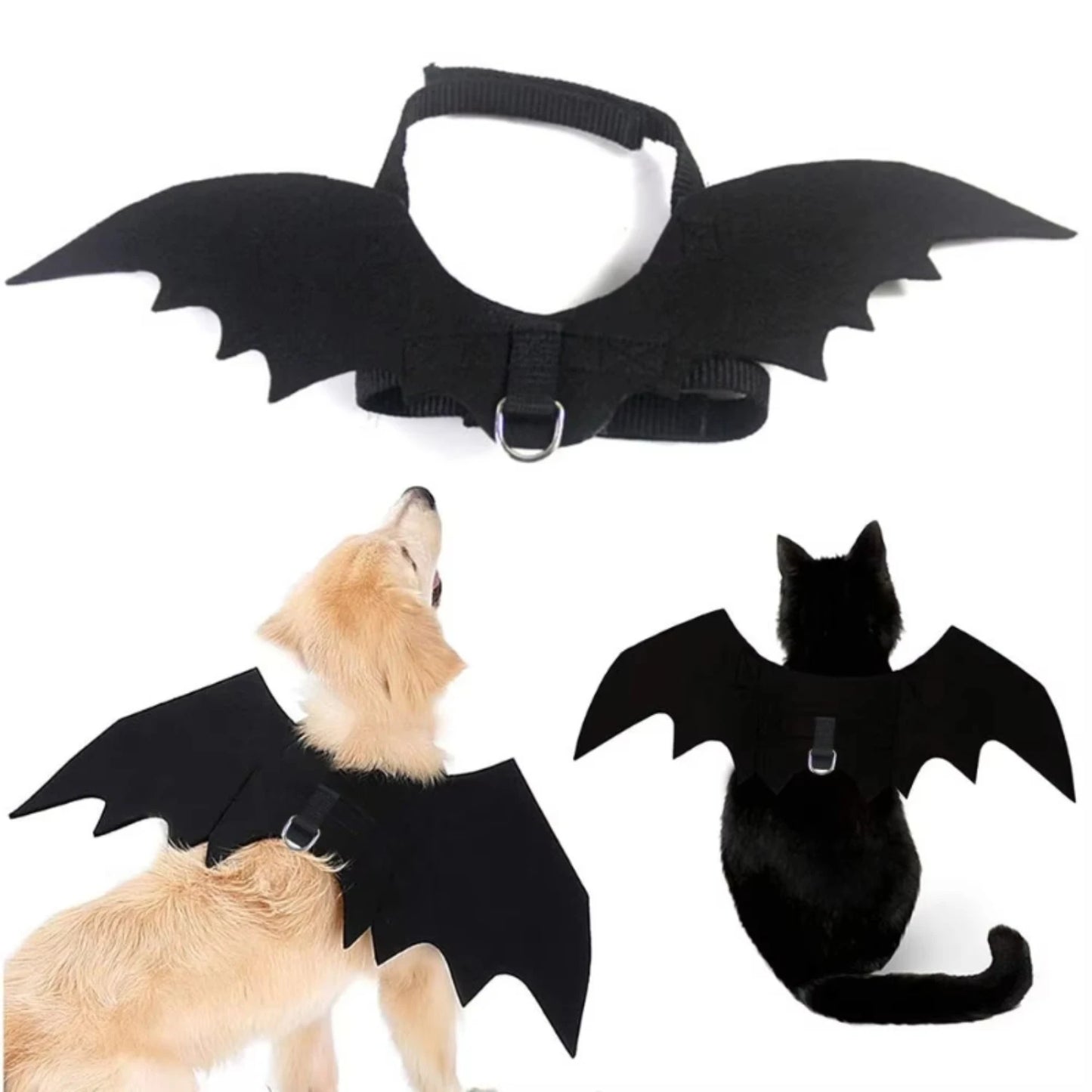 LuxePawe Pet Bat Wings Costume – Funny Halloween Outfit for Cats & Dogs