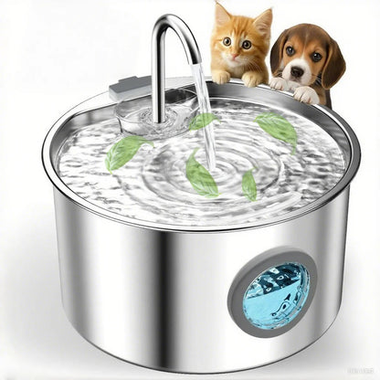 LuxePawe Automatic Pet Water Fountain Stainless Steel for Cats & Dogs