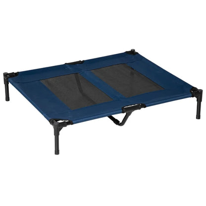 LuxePawe Blue Elevated Dog Bed Summer Cooling Cot for Pets 36x30