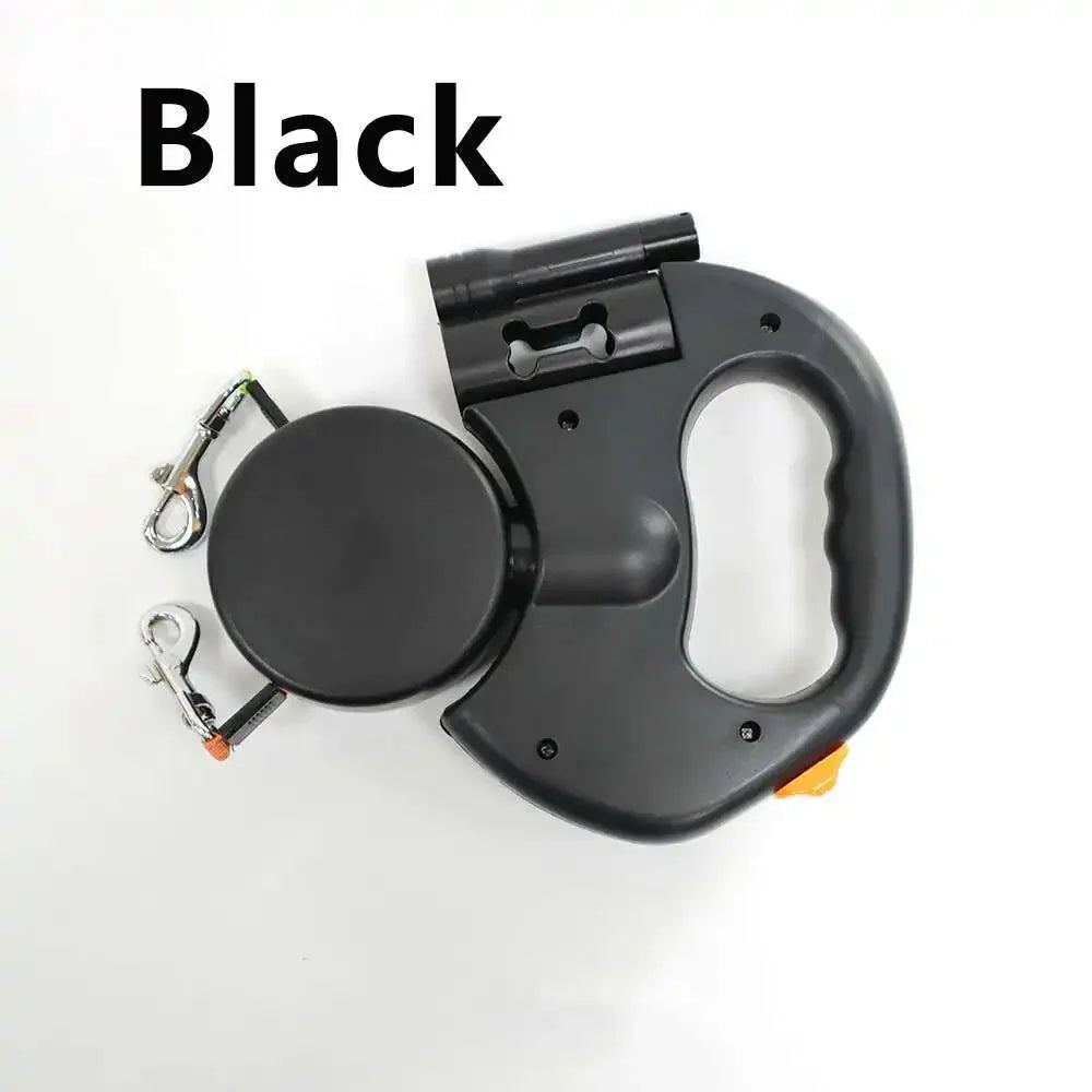 LuxePawe Retractable Double-Ended Dog Leash 3m LED Light & Waste Bag