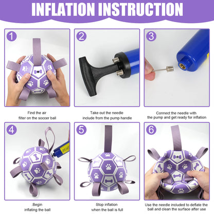 LuxePawe Dog Soccer Ball Toy with Straps Interactive Tug & Chew Toy