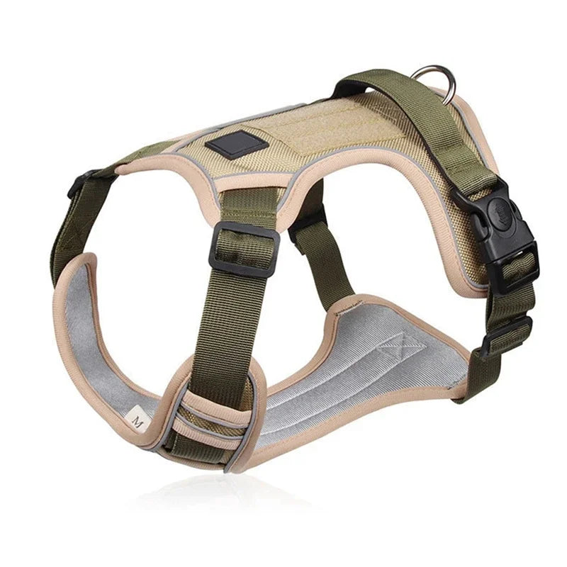 LuxePawe Reflective Dog Harness & Collar, Adjustable Vest for Large Pets