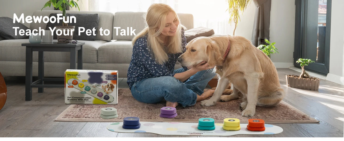 LuxePawe Dog Talking Buttons with Mat Voice Recording Pet Trainer