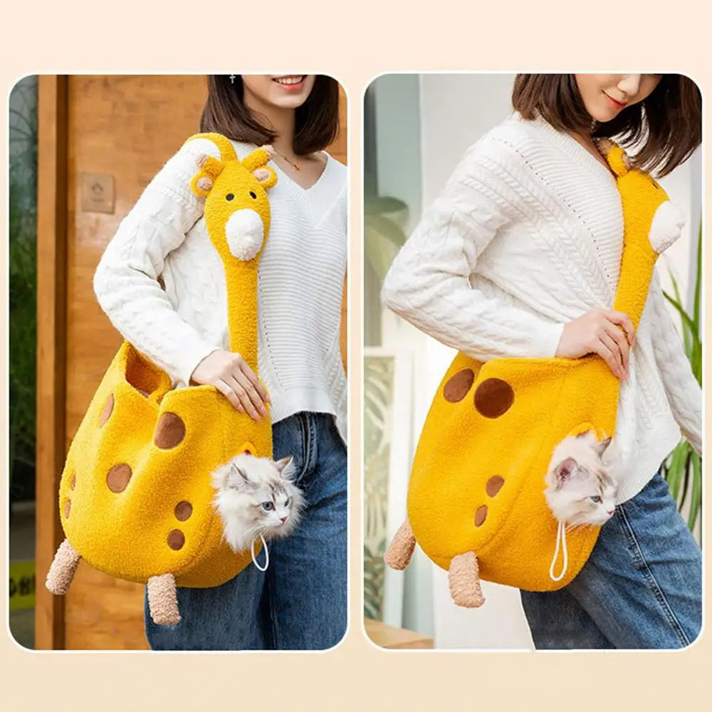 LuxePawe Small Pet Carrier Bag Plush Sponge Outdoor Fashionable Tote