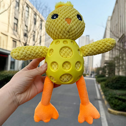 LuxePawe Squeaky Plush Chick Dog Toy Interactive Chew Toy for Dogs