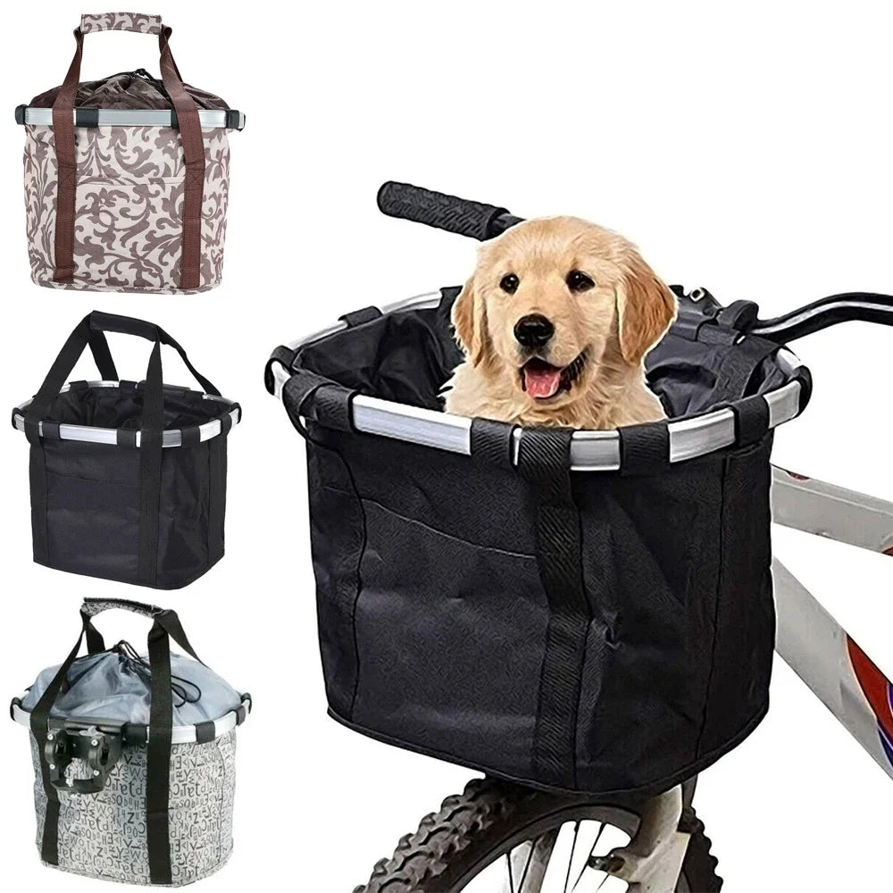 LuxePawe Bicycle Front Basket 2-in-1 Pet Carrier Detachable Handlebar Bag