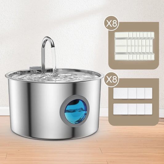 LuxePawe Automatic Pet Water Fountain Stainless Steel for Cats & Dogs