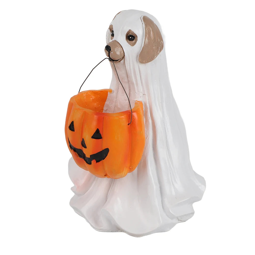 LuxePawe Halloween Dog & Cat Pumpkin Candy Bowl Stand – Trick or Treat Decor