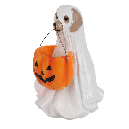 LuxePawe Halloween Dog & Cat Pumpkin Candy Bowl Stand – Trick or Treat Decor