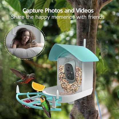 LuxePawe AI Bird Identifier Solar WiFi 1080P Camera for Backyard Watching
