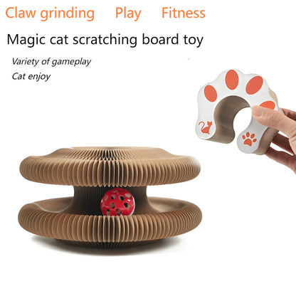 LuxePawe Magic Organ Cat Scratcher Toy – Round Corrugated Board for Cats
