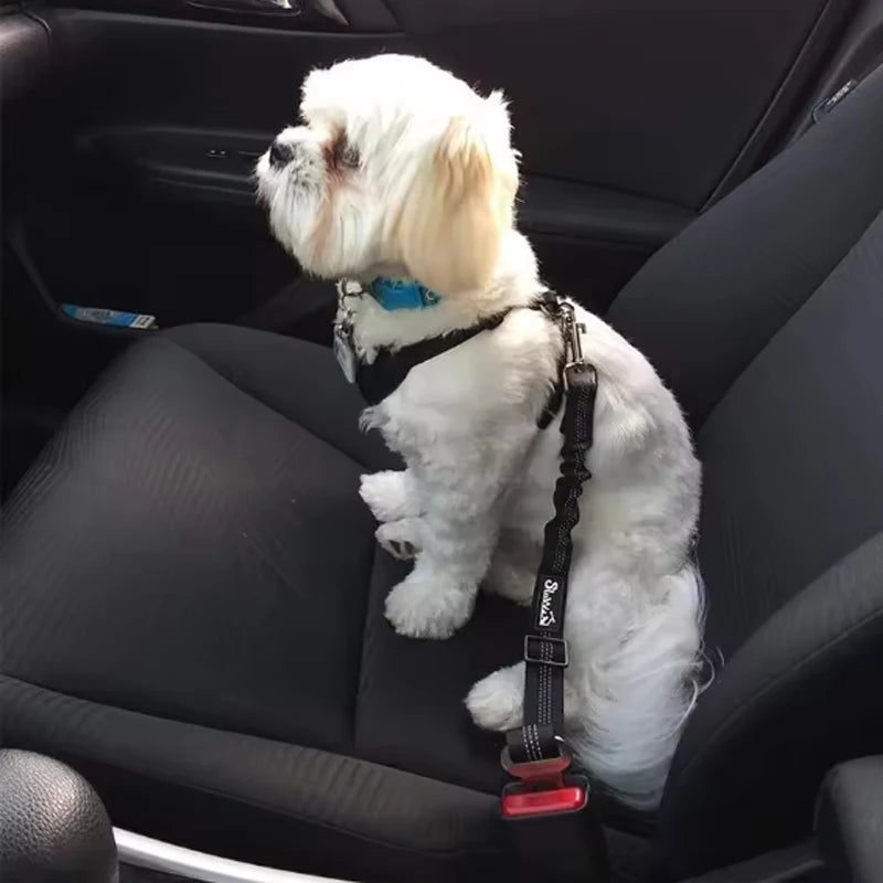 LuxePawe Dog Car Safety Belt with Adjustable Length & Reflective Line