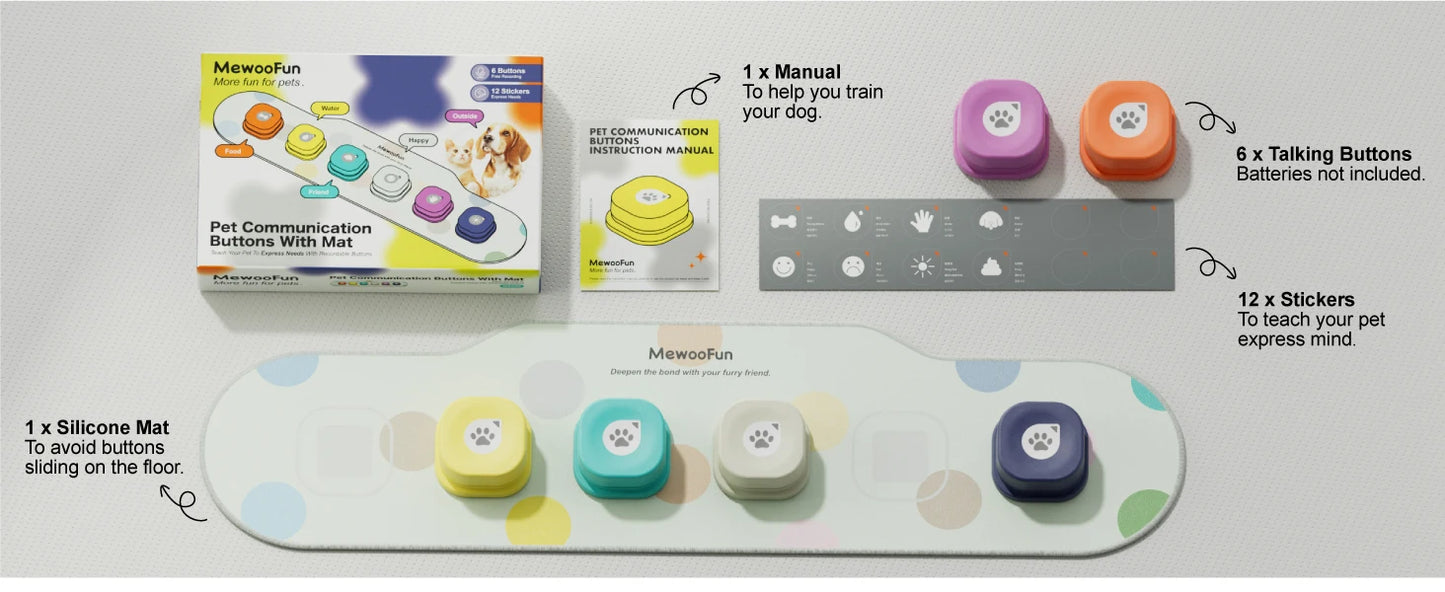 LuxePawe Dog Talking Buttons with Mat Voice Recording Pet Trainer