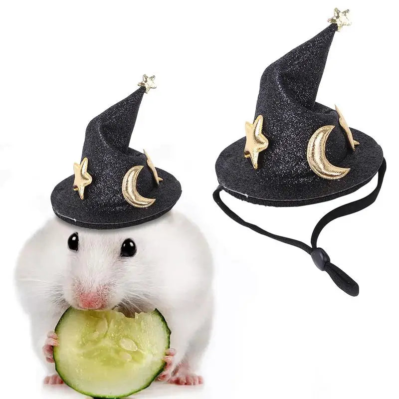 LuxePawe Mini Witch Hat – Adjustable Halloween Pet Headgear for Small Animals