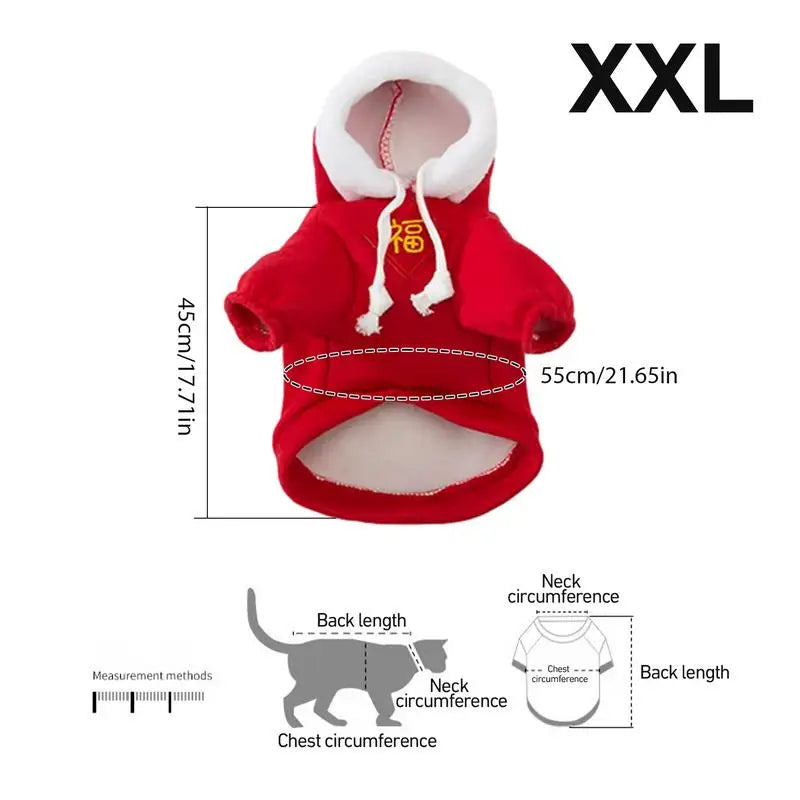 LuxePawe Warm Cat & Dog Winter Sweater Soft Cotton Puppy Coat Hooded