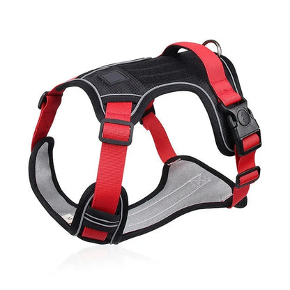LuxePawe Reflective Dog Harness & Collar, Adjustable Vest for Large Pets