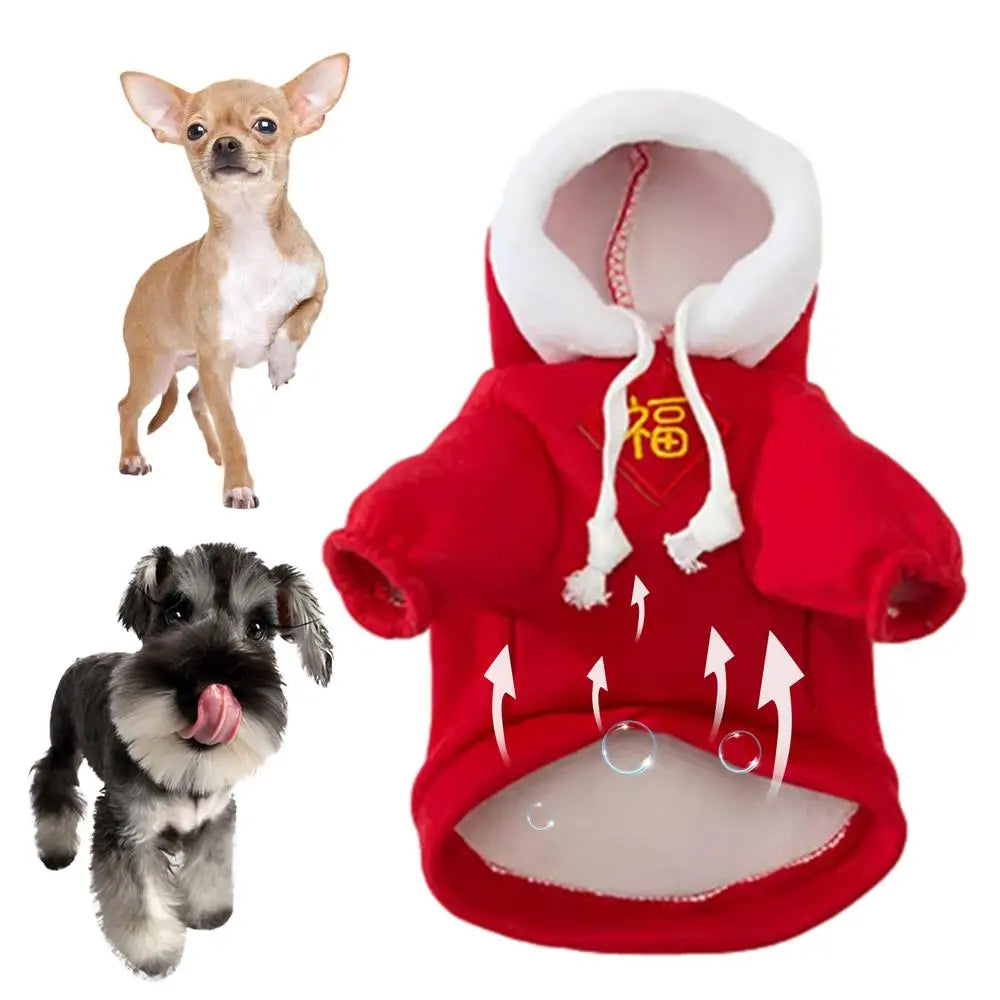 LuxePawe Warm Cat & Dog Winter Sweater Soft Cotton Puppy Coat Hooded