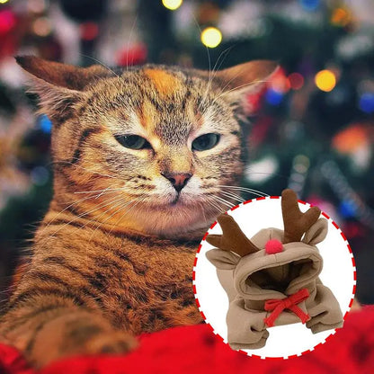 LuxePawe Small Dog & Cat Reindeer Hoodie Winter Warm Sweatshirt