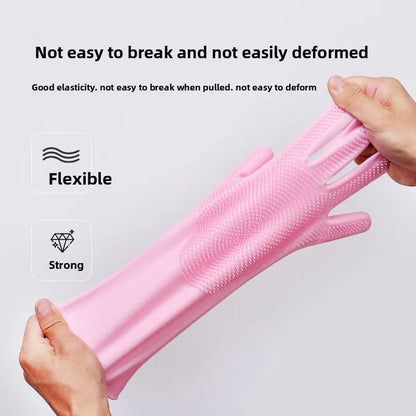 LuxePawe Silicone Dishwashing Gloves, Waterproof Magic Cleaning Gloves