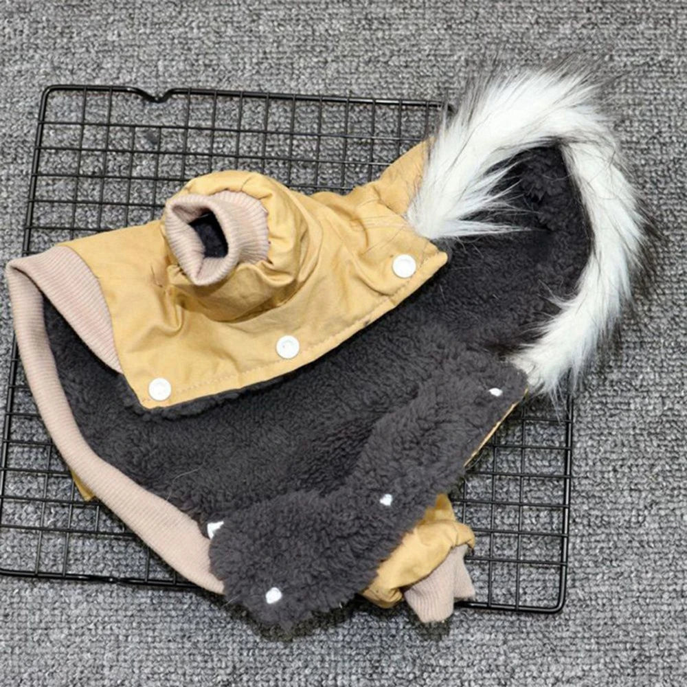 LuxePawe Windproof Dog Hoodie Jacket with Harness Outdoor Warm Vest