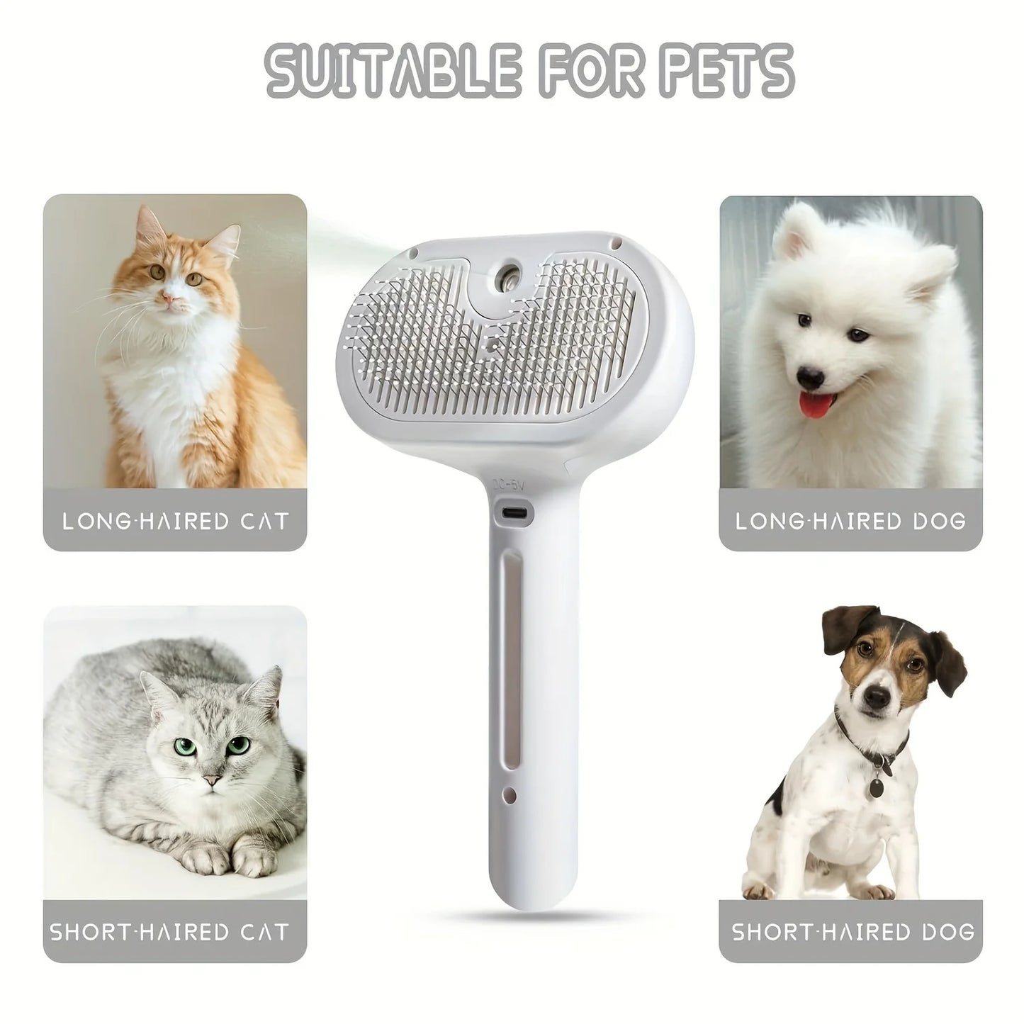 LuxePawe Pet Spray Hair Comb – Grooming & Hair Remover Brush for Cats & Dogs
