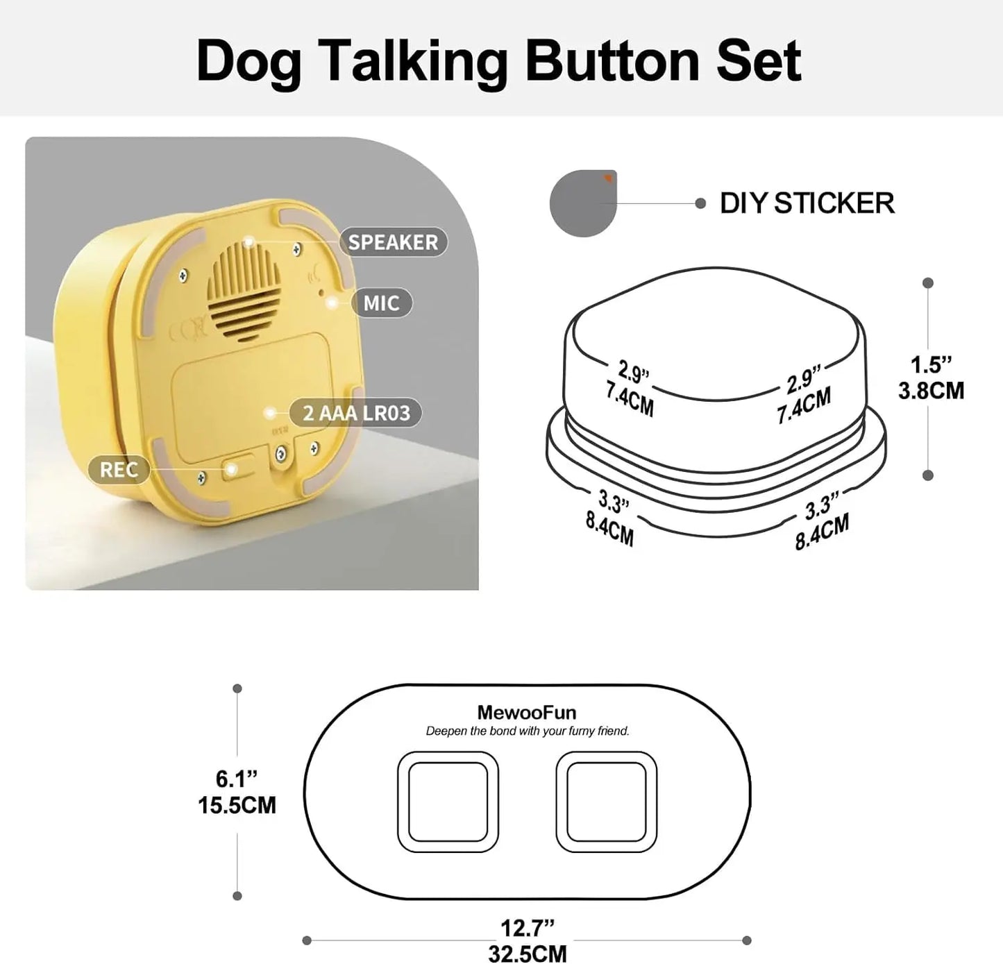 LuxePawe Dog Talking Buttons with Mat Voice Recording Pet Trainer