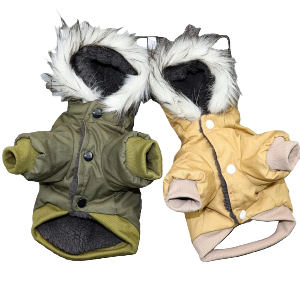 LuxePawe Windproof Dog Hoodie Jacket with Harness Outdoor Warm Vest