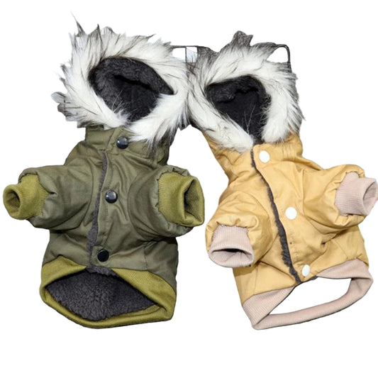 LuxePawe Windproof Dog Hoodie Jacket with Harness Outdoor Warm Vest