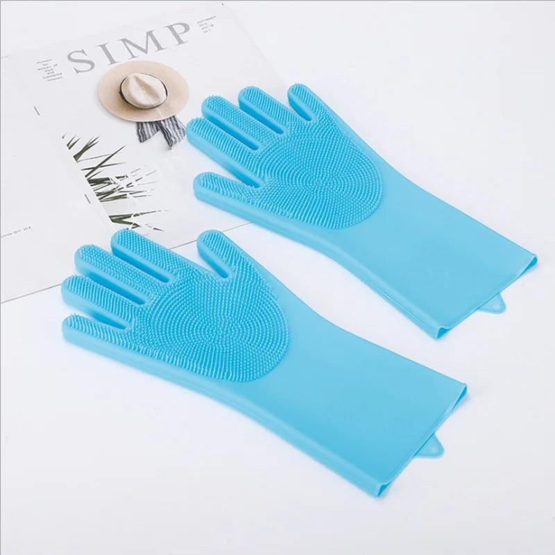 LuxePawe Silicone Dishwashing Gloves, Waterproof Magic Cleaning Gloves